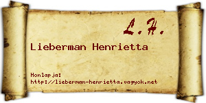 Lieberman Henrietta névjegykártya